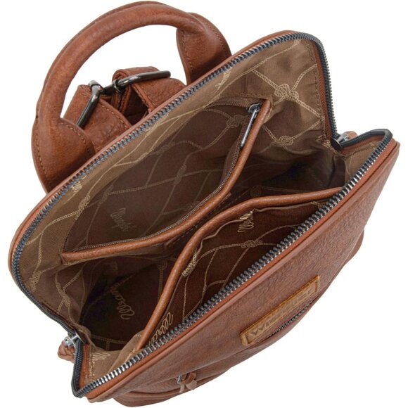 Wrangler Brown Faux Leather Medium Daypack Backpack for Women main image 4